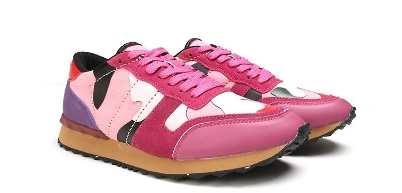 尚迷彩拼接运动鞋 粉(限量版) - 女款运动鞋/球鞋 - 其他材质 粉红色