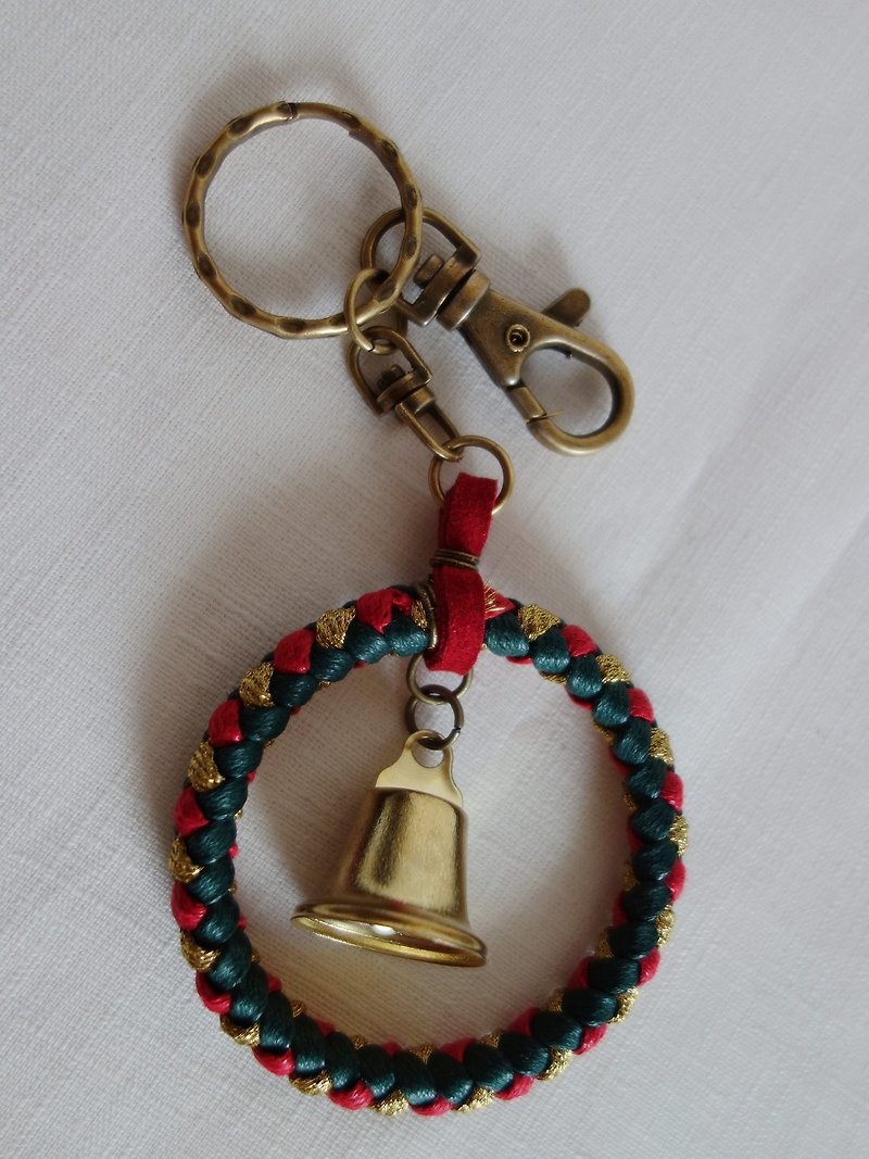 ~米+熊~ 圣诞交换礼物 铃铛 圣诞花圈 钥匙圈  编织钥匙圈 - 钥匙链/钥匙包 - 其他金属 红色