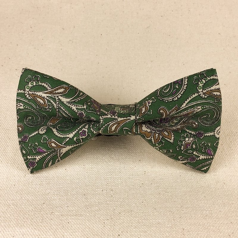 Mr.Tie 手工缝制领结 Hand Made Bow Tie 编号154 - 领带/领带夹 - 棉．麻 绿色