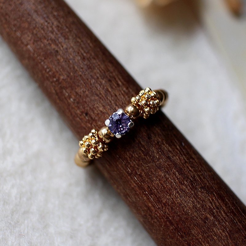 EF黄铜戒指流金岁月NO.133花圈浅紫色水钻 - 戒指 - 其他材质 紫色