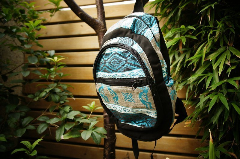 Vista [见闻] ，Alfonzo 印花系列 - 手工编织后背包 - 吹笛精灵 - 侧背包/斜挎包 - 其他材质 蓝色