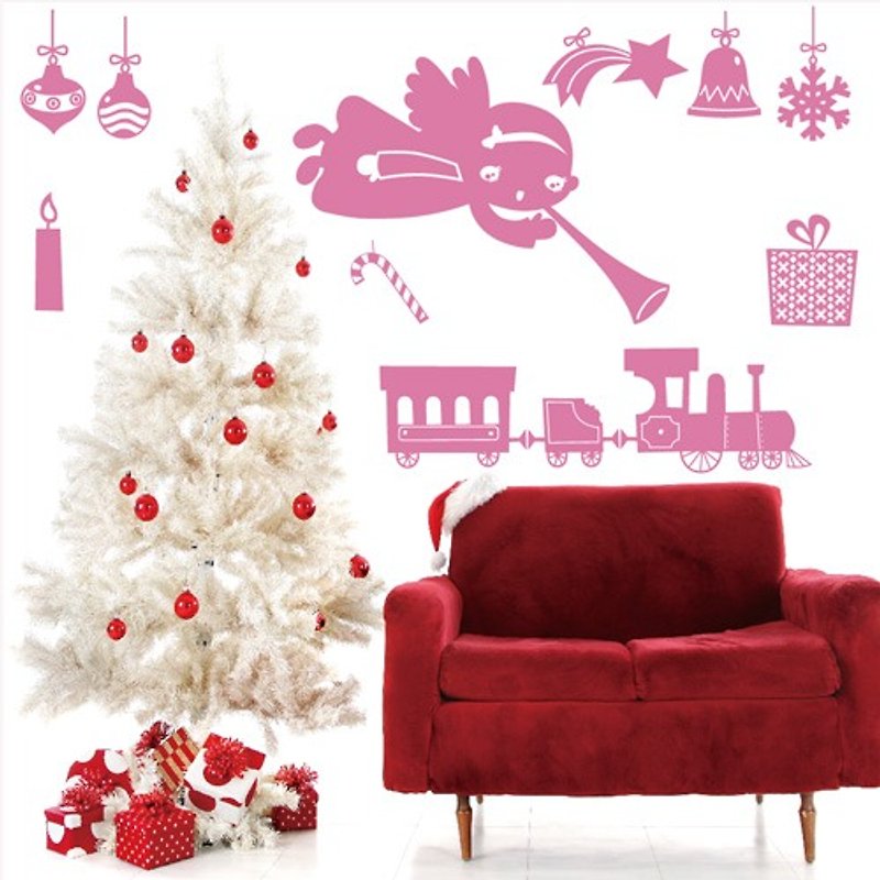 Smart Design创意无痕壁贴◆圣诞天使   8色可选 - 墙贴/壁贴 - 纸 粉红色