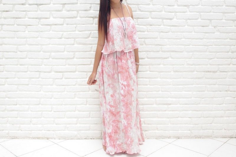 フリルキャミソールロングドレス＜ピンクグレー＞ - 洋装/连衣裙 - 其他材质 粉红色