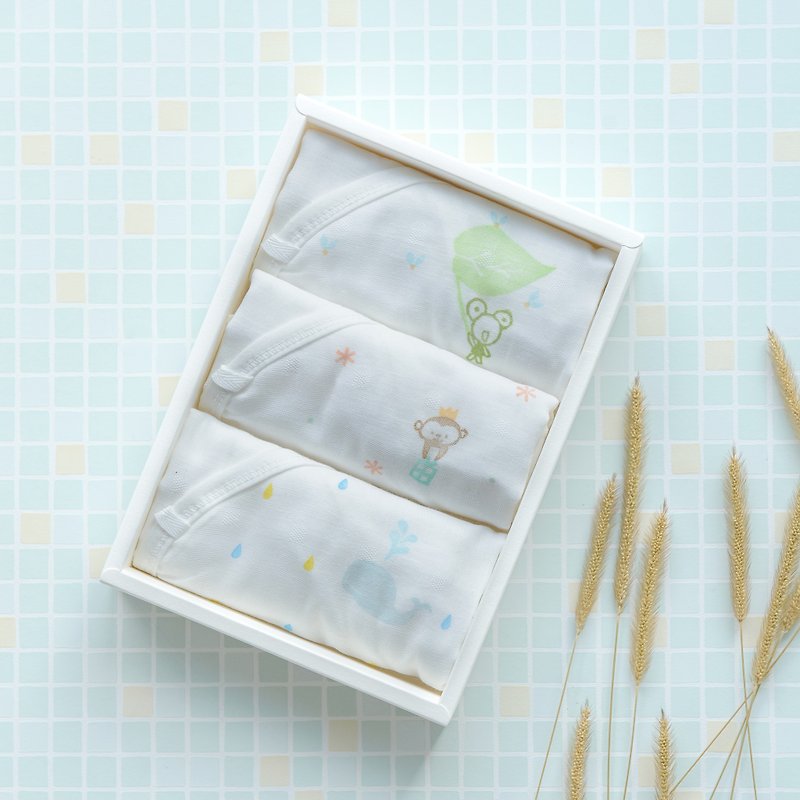给宝宝的第一件衣服~100%纯棉纱布衣礼盒附提袋(手绘款） - 满月礼盒 - 棉．麻 白色