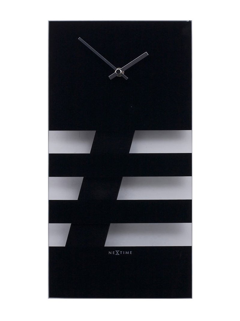 NeXtime wall clock Bold Stripes Black - Pendulum 长方形摇摆挂钟 - 时钟/闹钟 - 玻璃 黑色