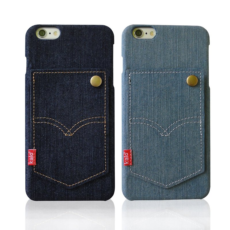【买一送一】Kalo 卡乐创意iPhone 6/6S Plus丹宁卡片口袋保护壳 - 手机壳/手机套 - 其他材质 蓝色
