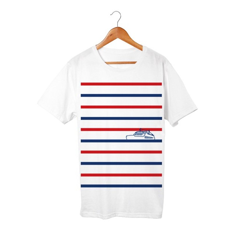 Marine #2 T-shirt 衣装提供商品 - 中性连帽卫衣/T 恤 - 棉．麻 白色