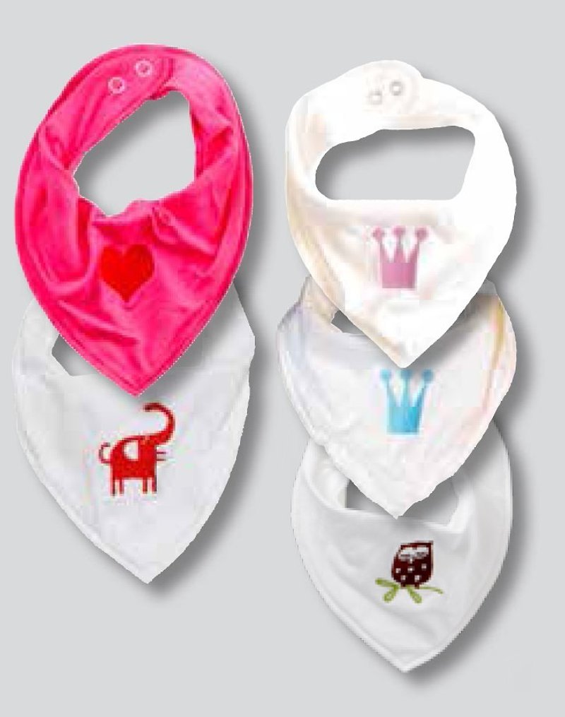 瑞典Klippan --好舒服口水巾围兜兜 一包两入-(剩粉红皇冠) - 围嘴/口水巾 - 棉．麻 多色