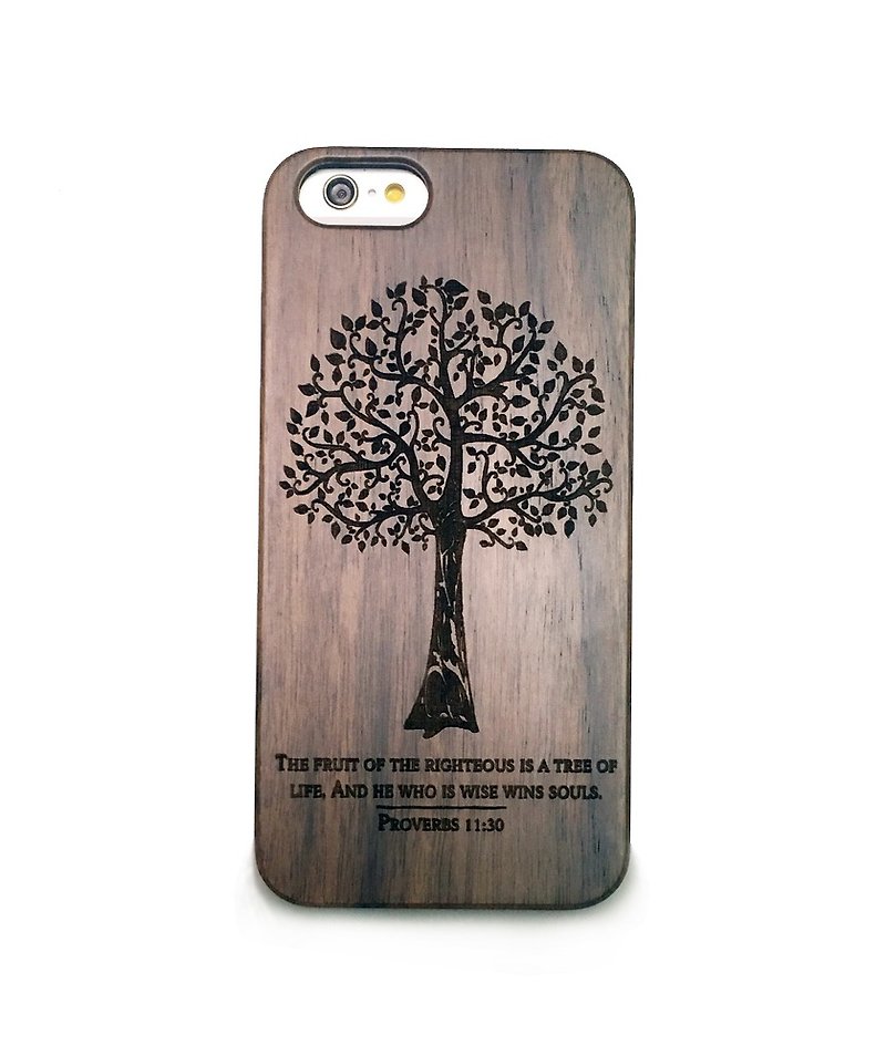 【客製】iPhone系列木質手機殼 Samsung木手機殼 免費客制 幸運樹 - 手机壳/手机套 - 木头 