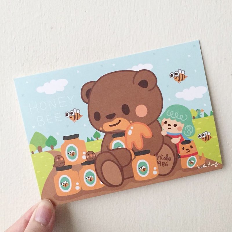 小熊代言人明信片 - 卡片/明信片 - 纸 咖啡色