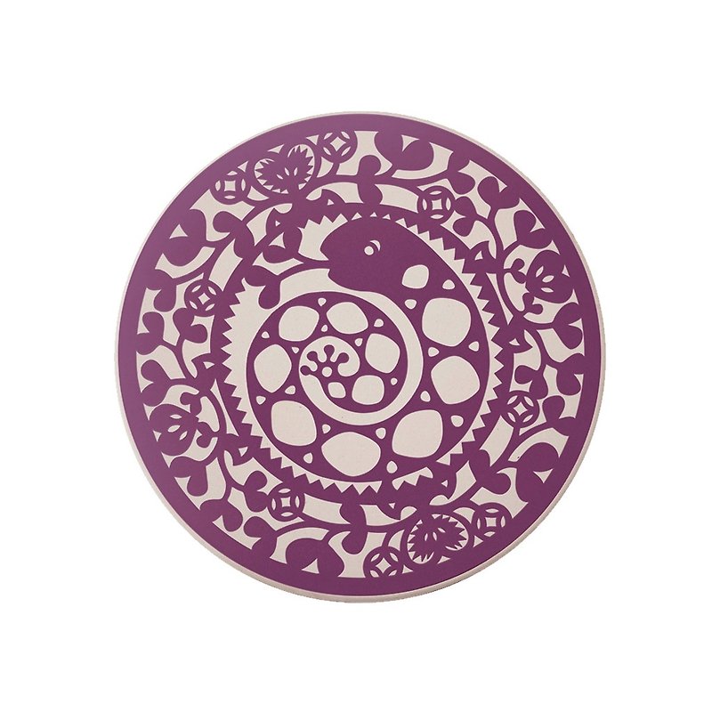 玩美文创 浪漫小蛇杯垫 - 杯垫 - 其他材质 紫色