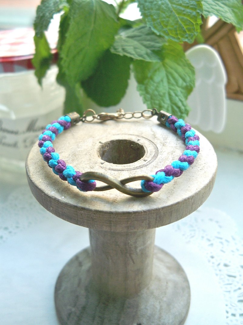 无限编织手链-(紫+土耳蓝) - 手链/手环 - 其他材质 多色