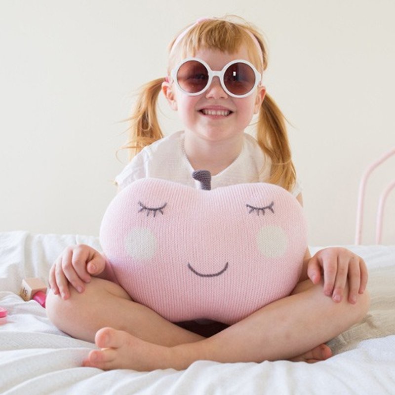 美国 Blabla Kids | 抱枕 - 粉红苹果脸 1-11-123 - 其他 - 棉．麻 粉红色