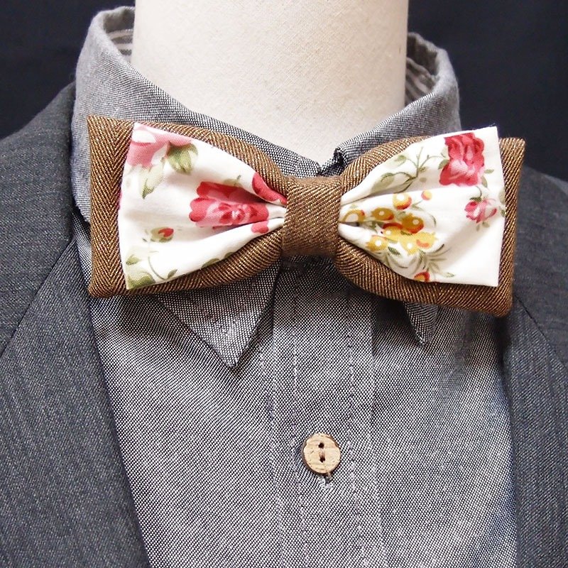 古典玫瑰领结 bowtie - 领带/领带夹 - 其他材质 咖啡色