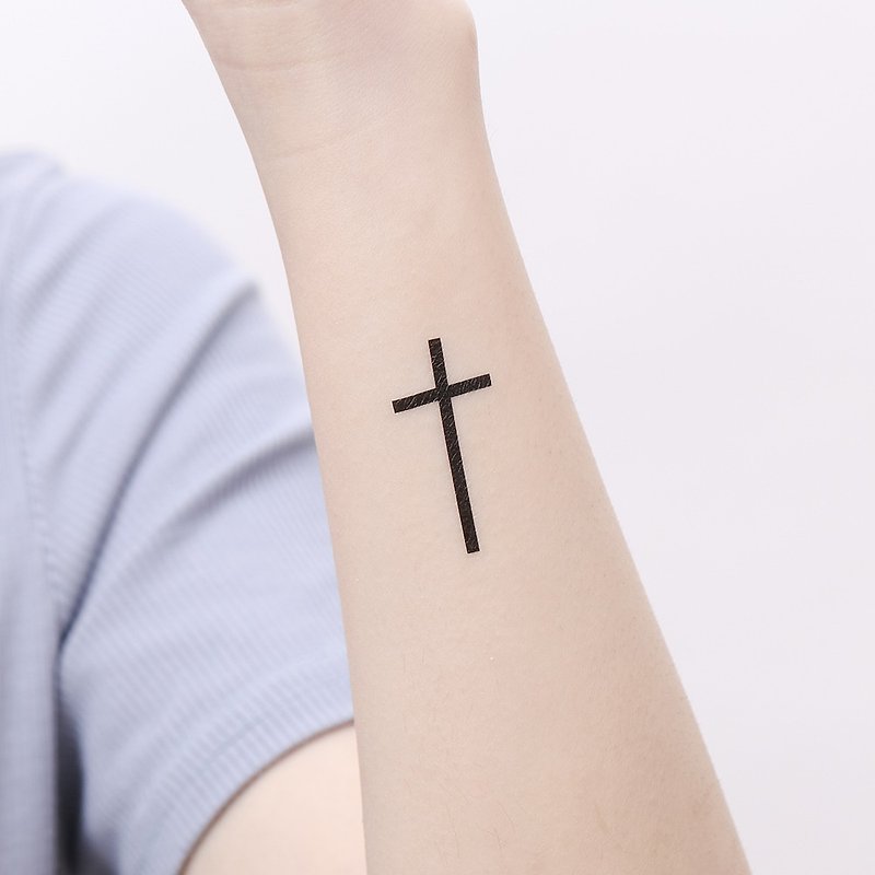Surprise Tattoos / Symbol Cross 十字架 符号 刺青 纹身贴纸 - 纹身贴 - 纸 黑色
