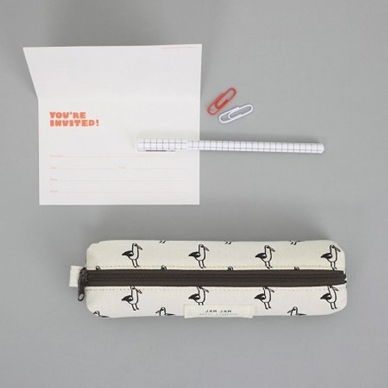 Dessin-jam jam森林动物帆布笔袋-信天翁,LWK95171 - 铅笔盒/笔袋 - 其他材质 白色