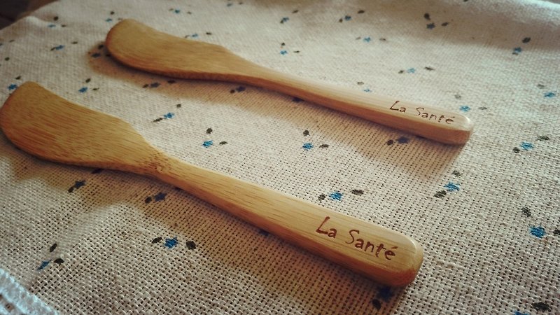 La Santé法式手工果酱-2.0版复古竹制抺刀 果酱刀 - 餐刀/叉/匙组合 - 竹 金色