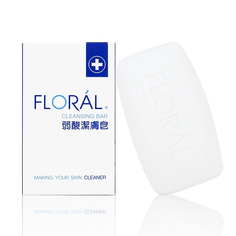 【FLORAL】弱酸洁肤皂 110g (中干性敏感型及幼儿敏感肤质) - 沐浴用品 - 其他材质 白色