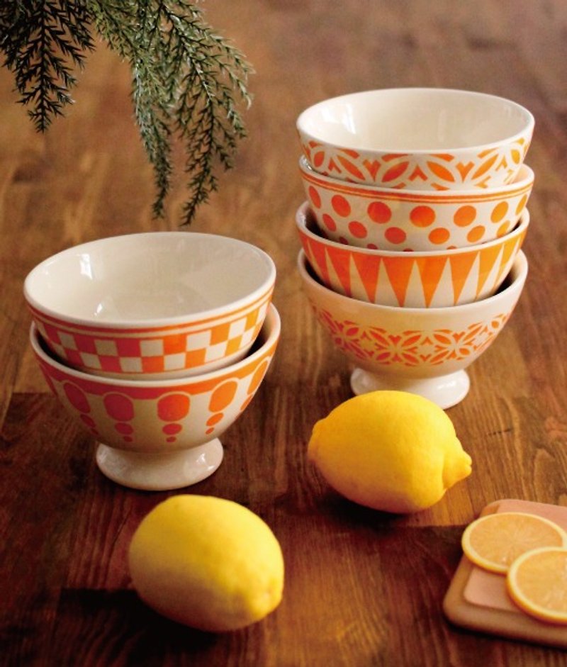 KTF咖啡欧蕾碗6件组/复古古董碗(芥末黄) - 花瓶/陶器 - 其他材质 