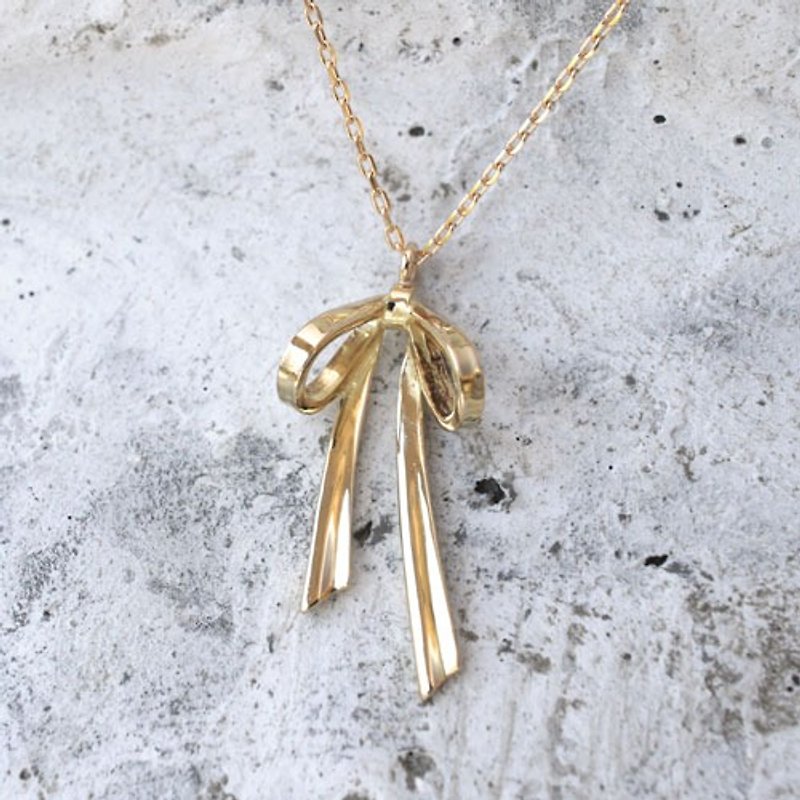 リボンのネックレス(K18YG) - 项链 - 其他金属 金色