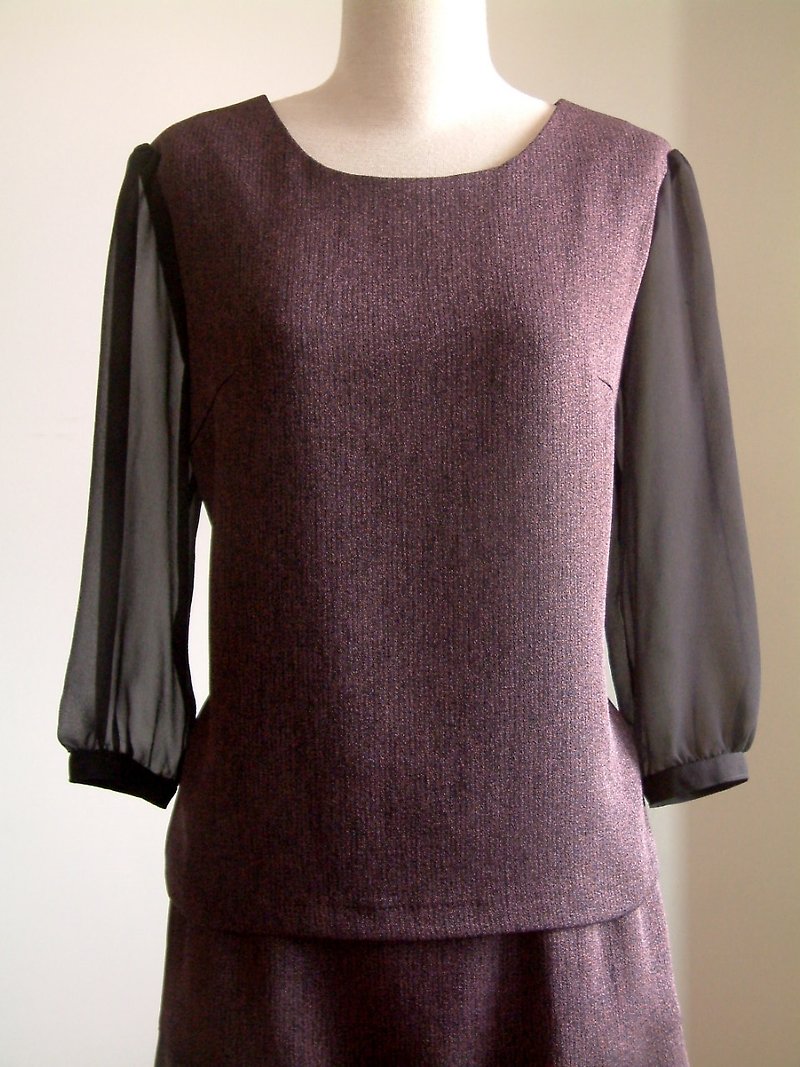 平衡系列-上衣(深紫) - 女装上衣 - 其他材质 紫色