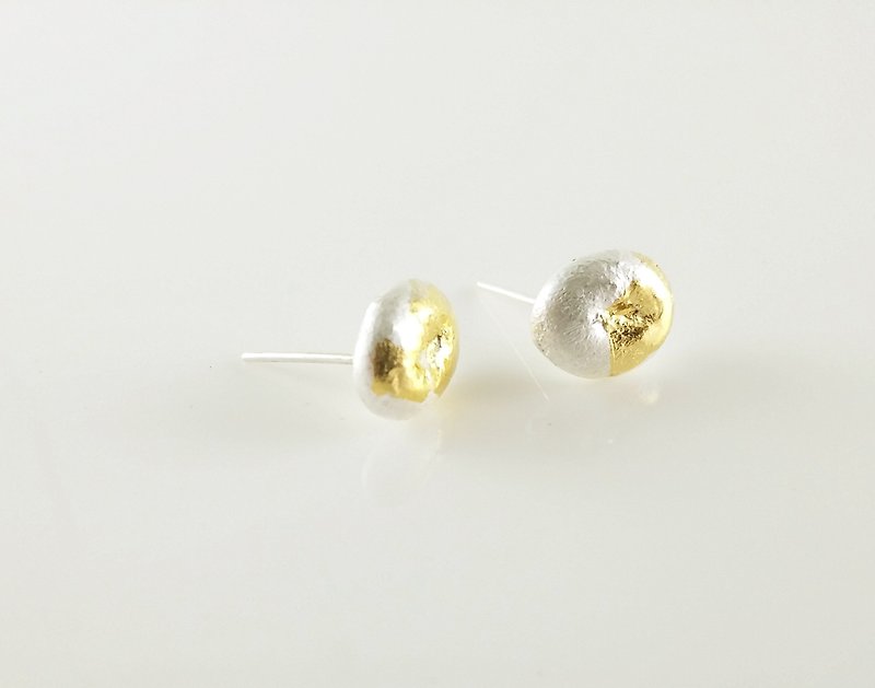 纯银耳环,种子系列Seed collection 实心SDE004 设计师手工制品 古法熔银技术 - 耳环/耳夹 - 纯银 黄色