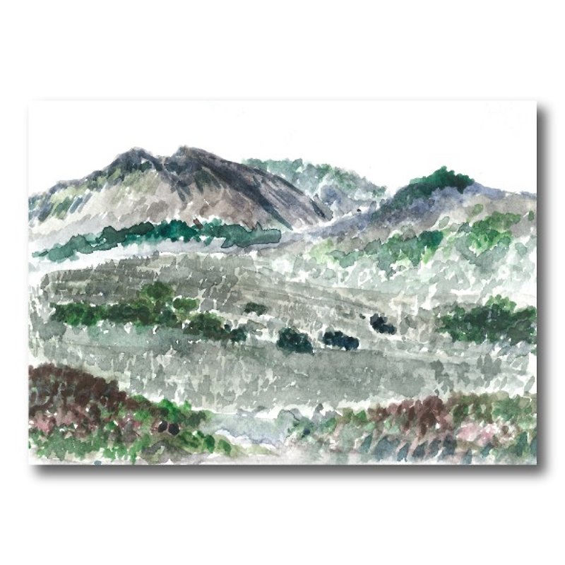 【台湾高山】萧瑟的南湖大山 - 手绘明信片 - 卡片/明信片 - 纸 灰色
