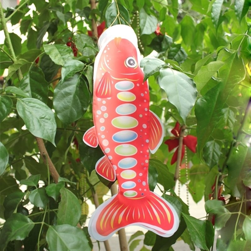台湾国宝鱼[樱花钩吻鲑]鱼旗 30CM (红) - 摆饰 - 其他材质 红色