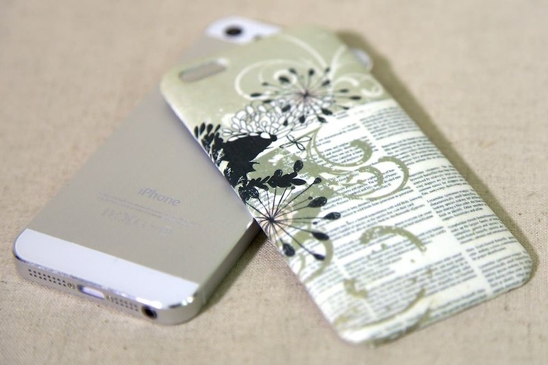 iPhone 5 背包外壳：白银花语 - 手机壳/手机套 - 其他材质 白色
