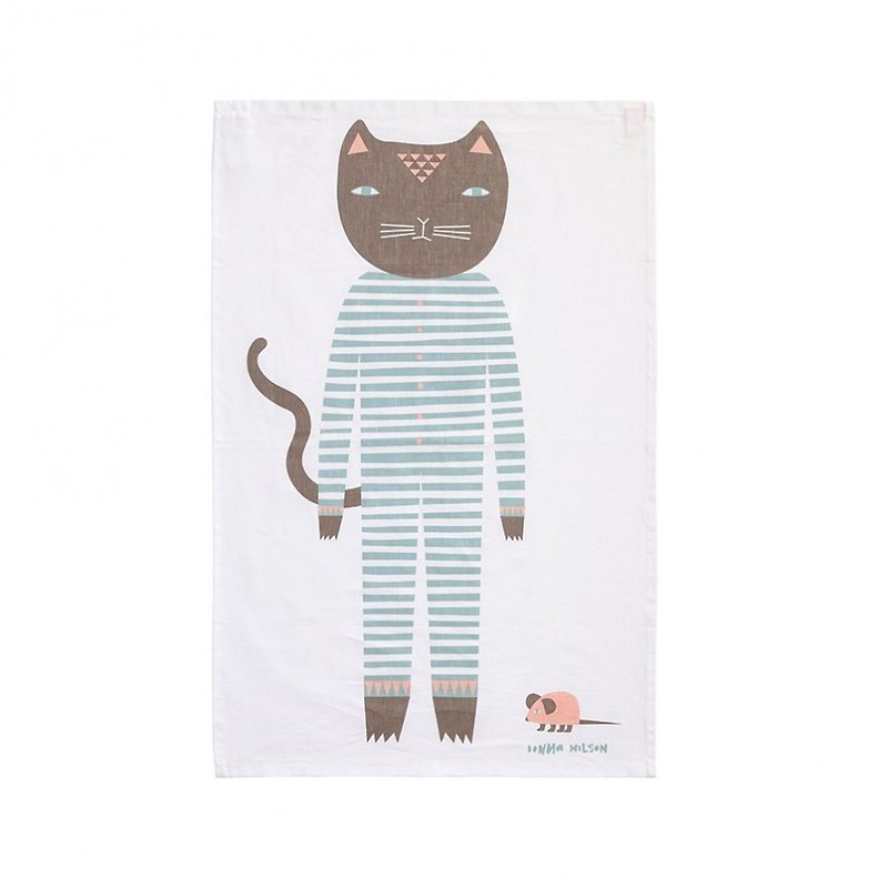 Cats Pyjamas 彩绘餐巾布 | Donna Wilson - 餐垫/桌巾 - 棉．麻 白色