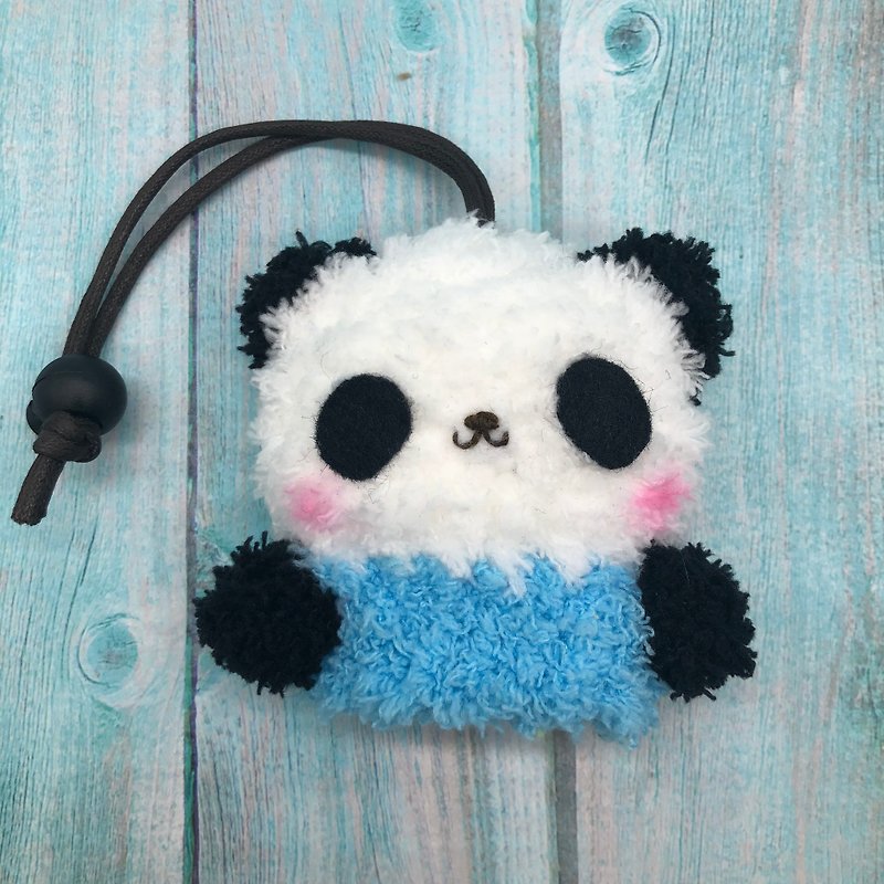 熊猫 四种尺寸 毛线编织  钥匙包  钥匙收纳  钥匙袋 - 钥匙链/钥匙包 - 其他人造纤维 白色