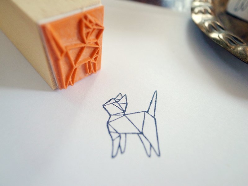 Atelier Hanu＊折纸系列＊木制印章-站立小猫 - 其他 - 木头 卡其色