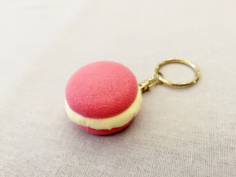 手感布扣钥匙圈 - 马卡龙 - 钥匙链/钥匙包 - 其他材质 红色