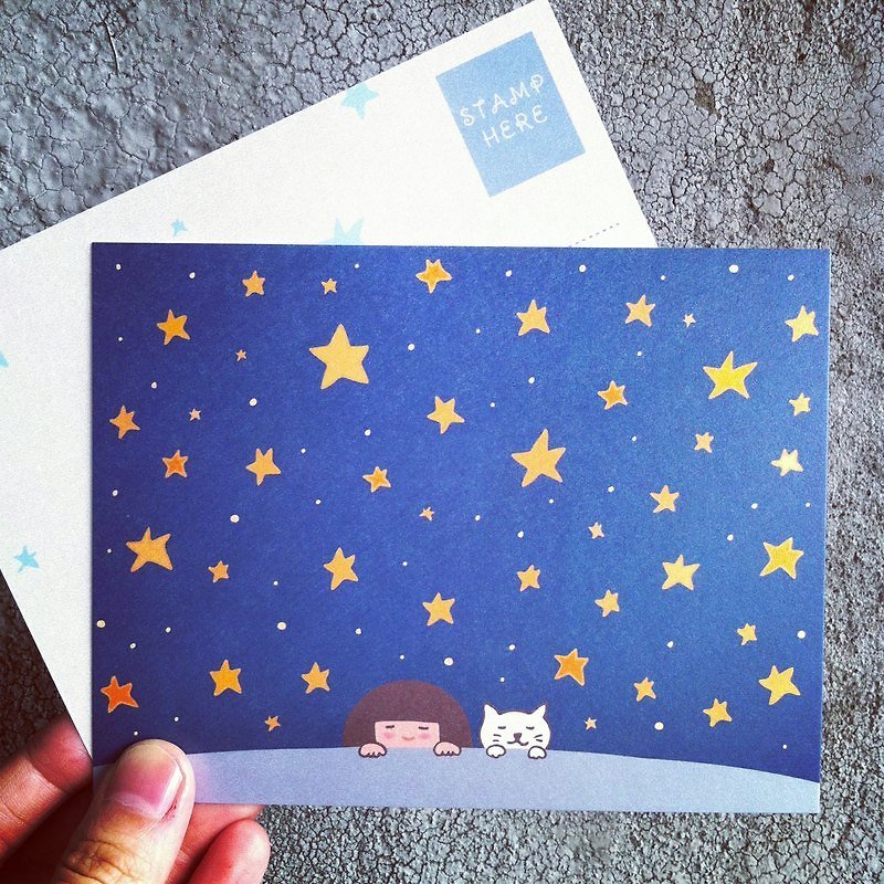 明信片-我们拥有的,是满天星辰 - 卡片/明信片 - 纸 蓝色