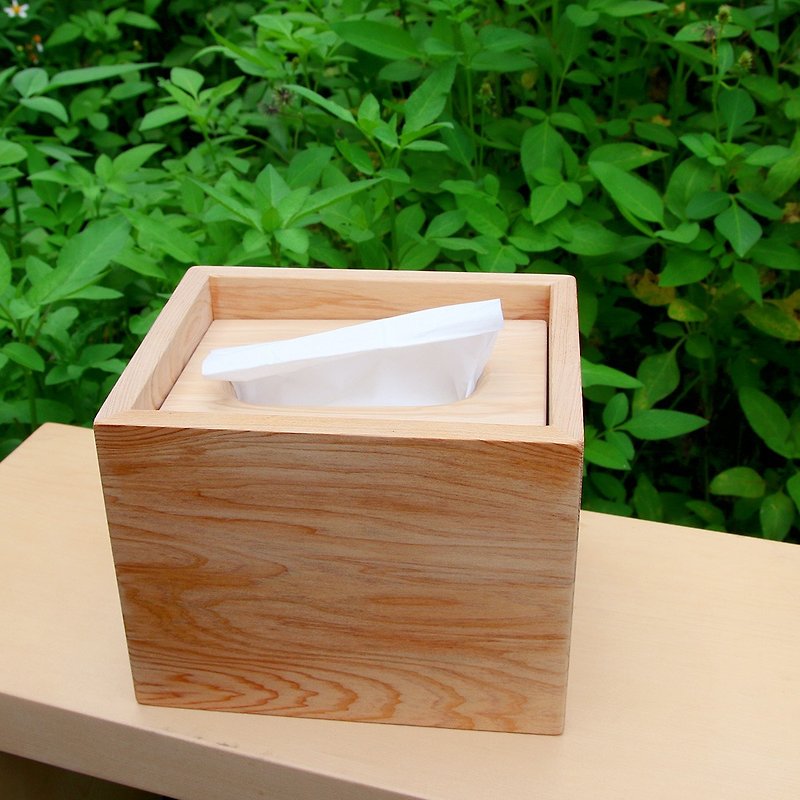 【台湾桧木】台桧方形卫生纸盒 - 摆饰 - 木头 金色