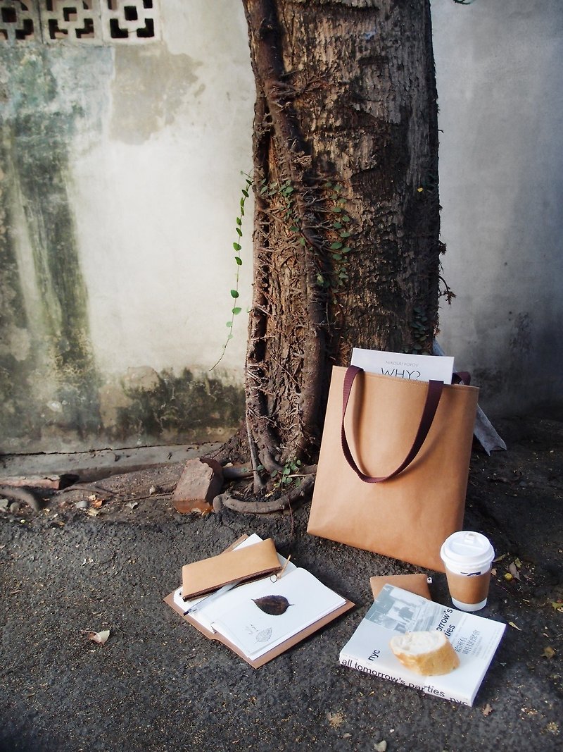 大购物袋 - 手提包/手提袋 - 纸 咖啡色