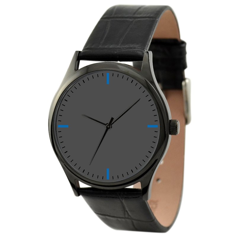 黑色简约手表(蓝色) - 女表 - 其他金属 黑色