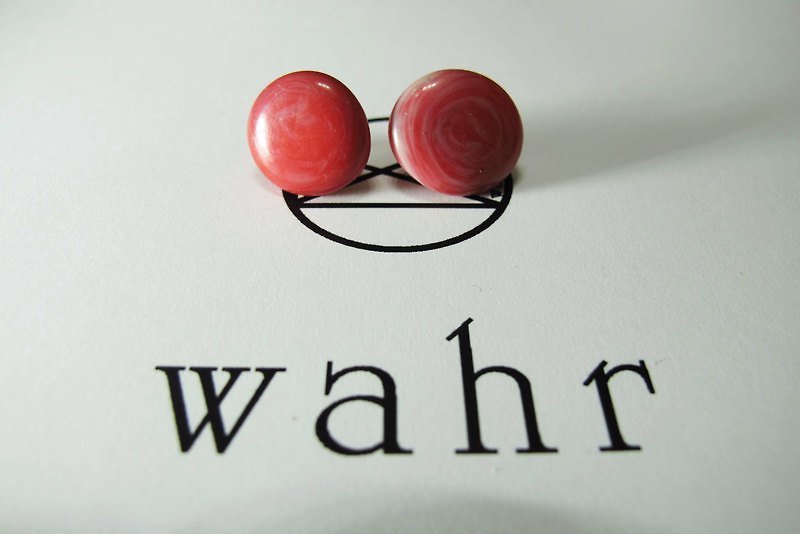 【Wahr】红色炫窝耳环(一对) - 耳环/耳夹 - 其他材质 红色
