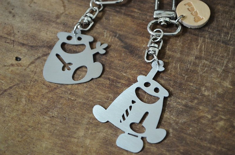 下班族·不锈钢吊饰(一组) - 钥匙链/钥匙包 - 其他金属 灰色