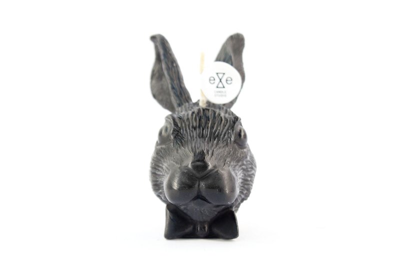 黑色兔子造型蜡烛 Rabbit Candle - 蜡烛/烛台 - 蜡 黑色