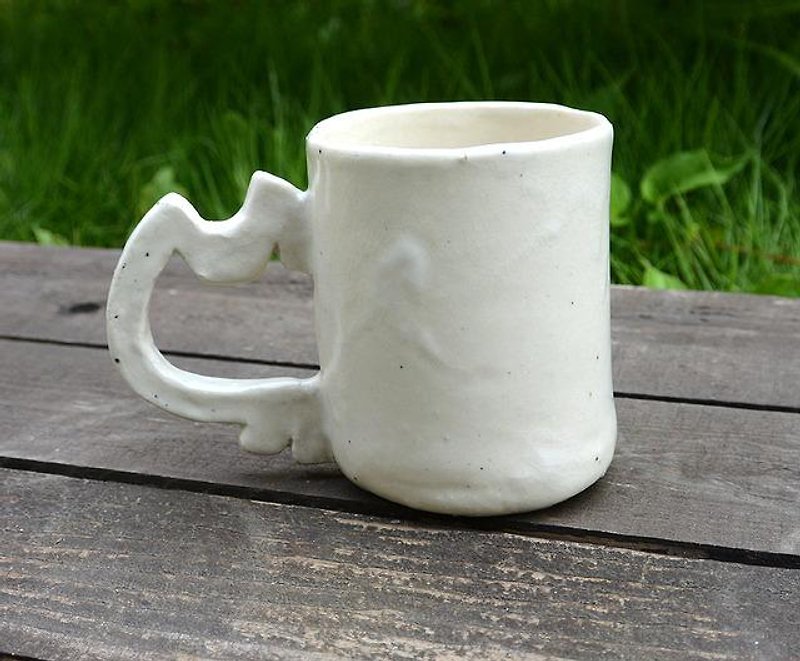 白ねこまぐ　【マグカップ】 - 咖啡杯/马克杯 - 其他材质 白色