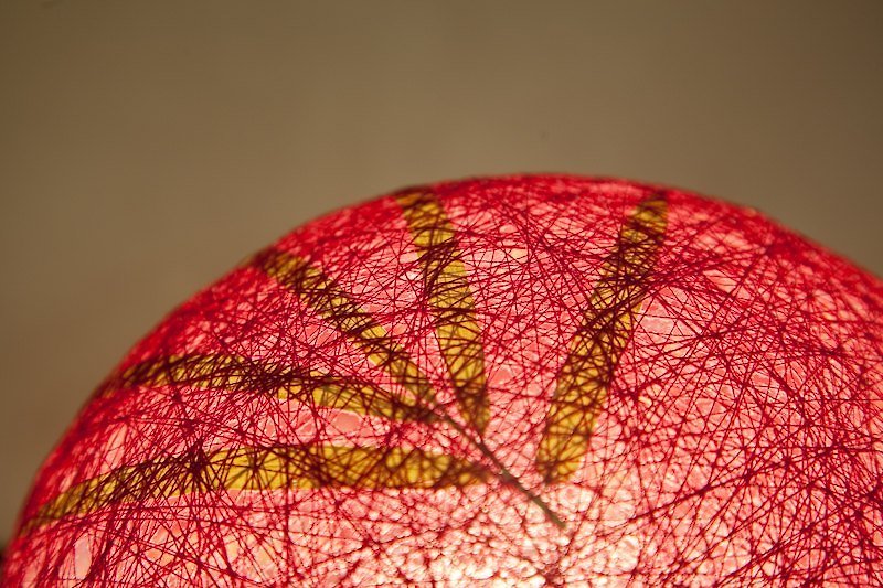 【红色竹叶】手工编织球灯罩 - 灯具/灯饰 - 其他材质 红色