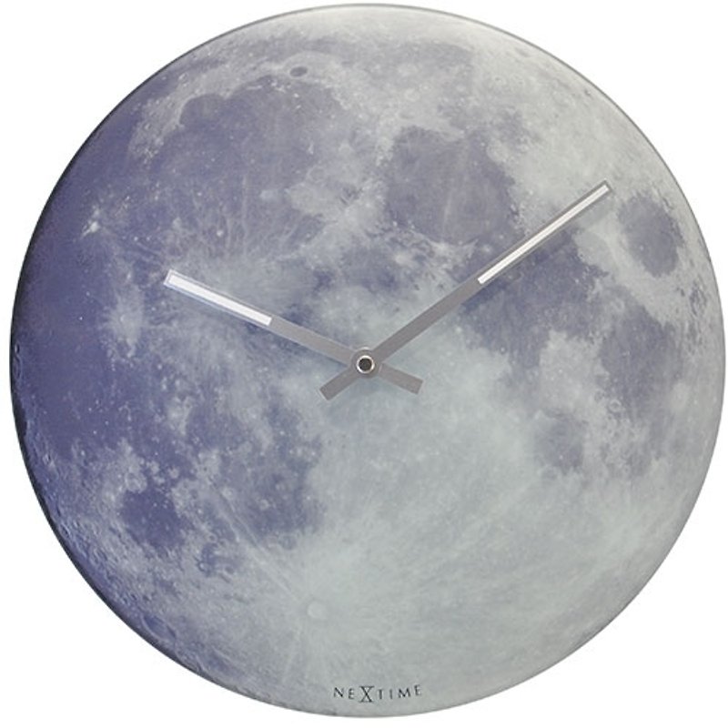NeXtime wall clock Blue Moon - Luminous 月球夜光挂钟 - 时钟/闹钟 - 玻璃 灰色