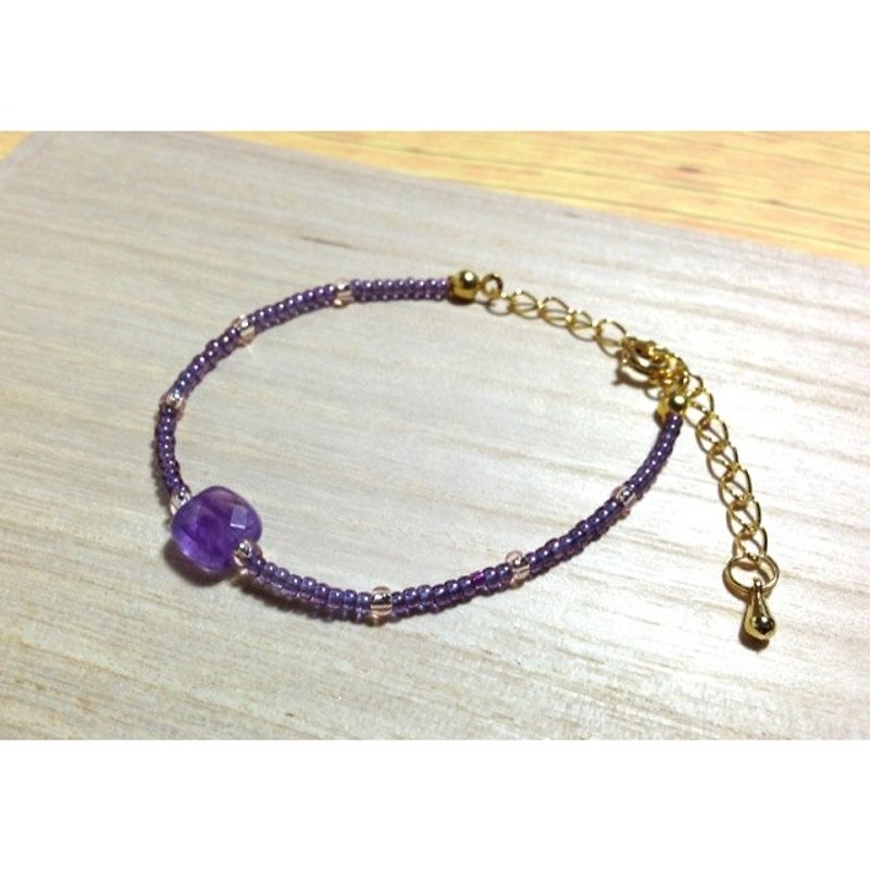 紫色情迷~~~紫水晶+日本珠 手工手环 - 手链/手环 - 其他材质 