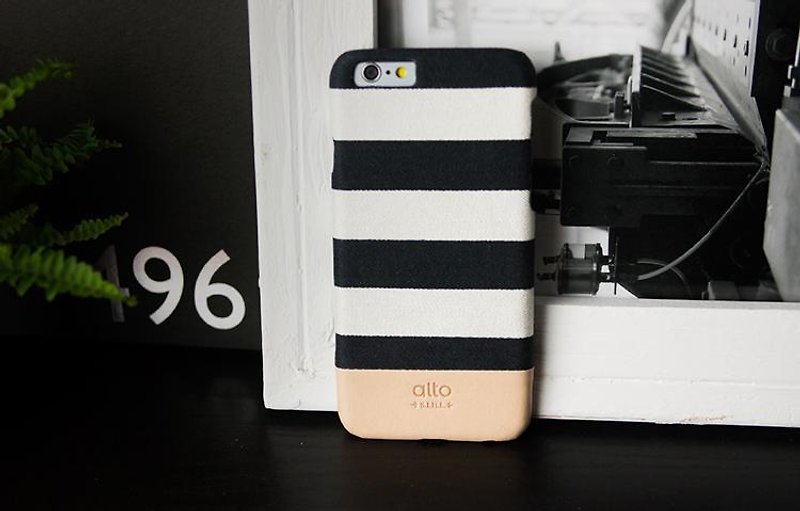 Alto iPhone 6/6S  4.7寸 真皮手机壳背盖 Denim - 黑白条纹 Zebra_可加购定制文字雷雕 - 手机壳/手机套 - 真皮 多色