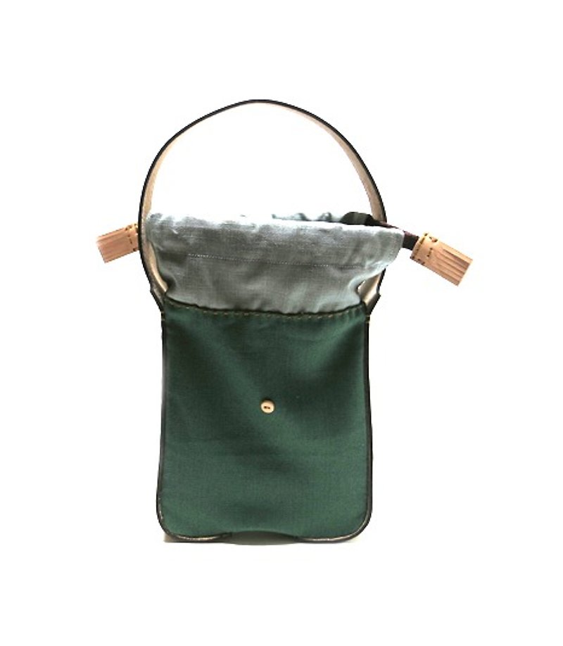 束口手提包/厚片小土司Toast Bag 绿色 - 手提包/手提袋 - 其他材质 绿色