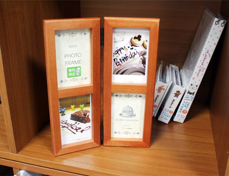 Mini拍立得4格木质相框 Polaroid Photo Frame - 相簿/相册 - 木头 咖啡色
