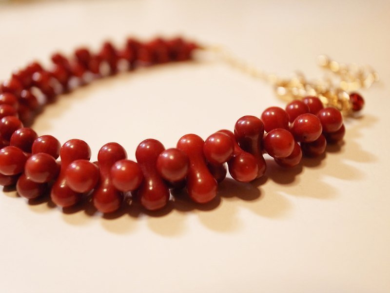 欉欉莓果珊瑚手链 - 手链/手环 - 宝石 红色