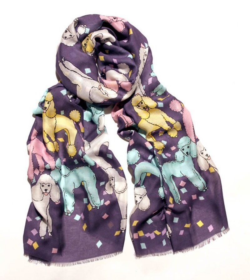 粉彩小狗cashmere围巾葡萄紫 | Karen Mabon - 围巾/披肩 - 丝．绢 紫色