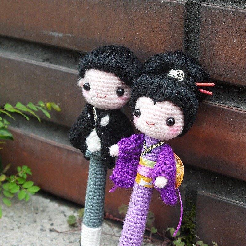 ‘毛线手创’♥日式和服♥造型签名对笔 - 玩偶/公仔 - 其他材质 紫色